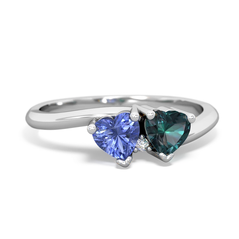 Tanzanite Sweethearts 14K White Gold ring R5260