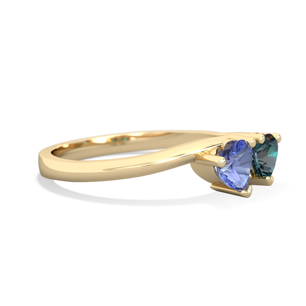 Tanzanite Sweethearts 14K Yellow Gold ring R5260