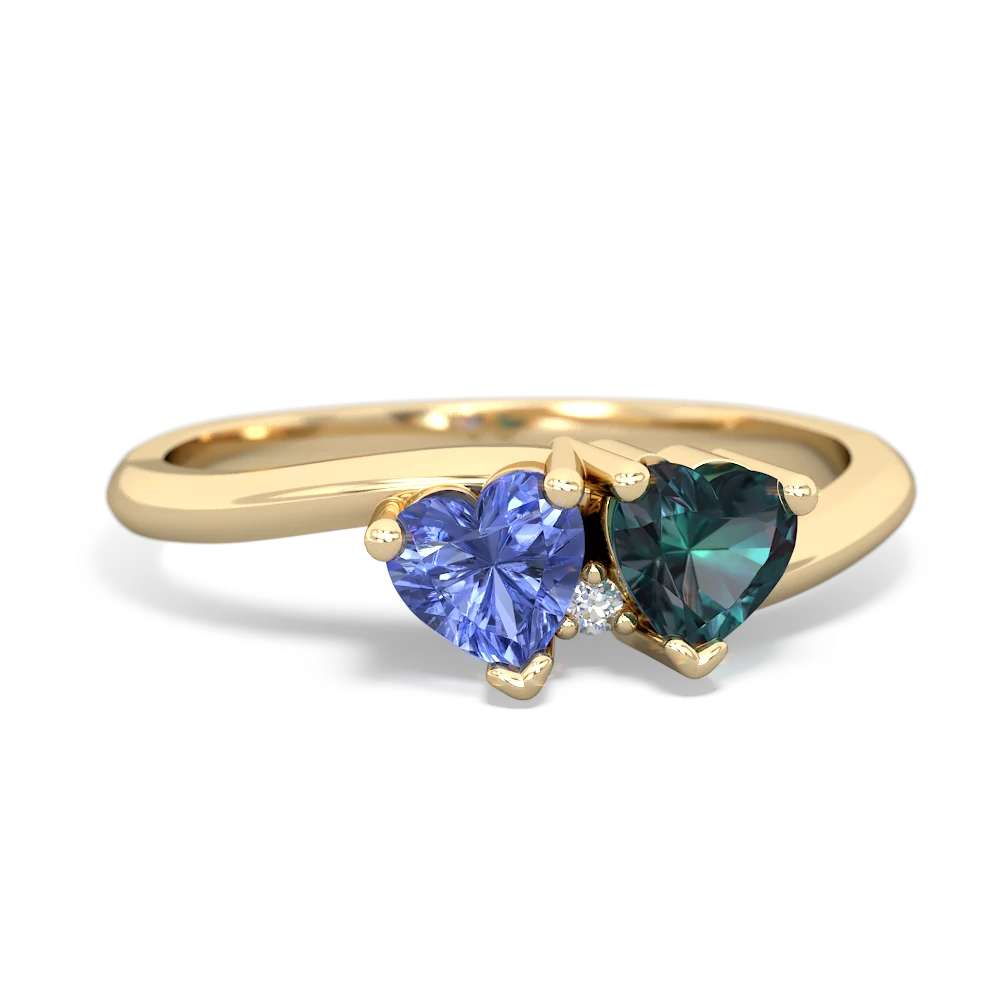 Tanzanite Sweethearts 14K Yellow Gold ring R5260