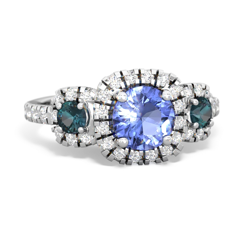 Tanzanite Regal Halo 14K White Gold ring R5350