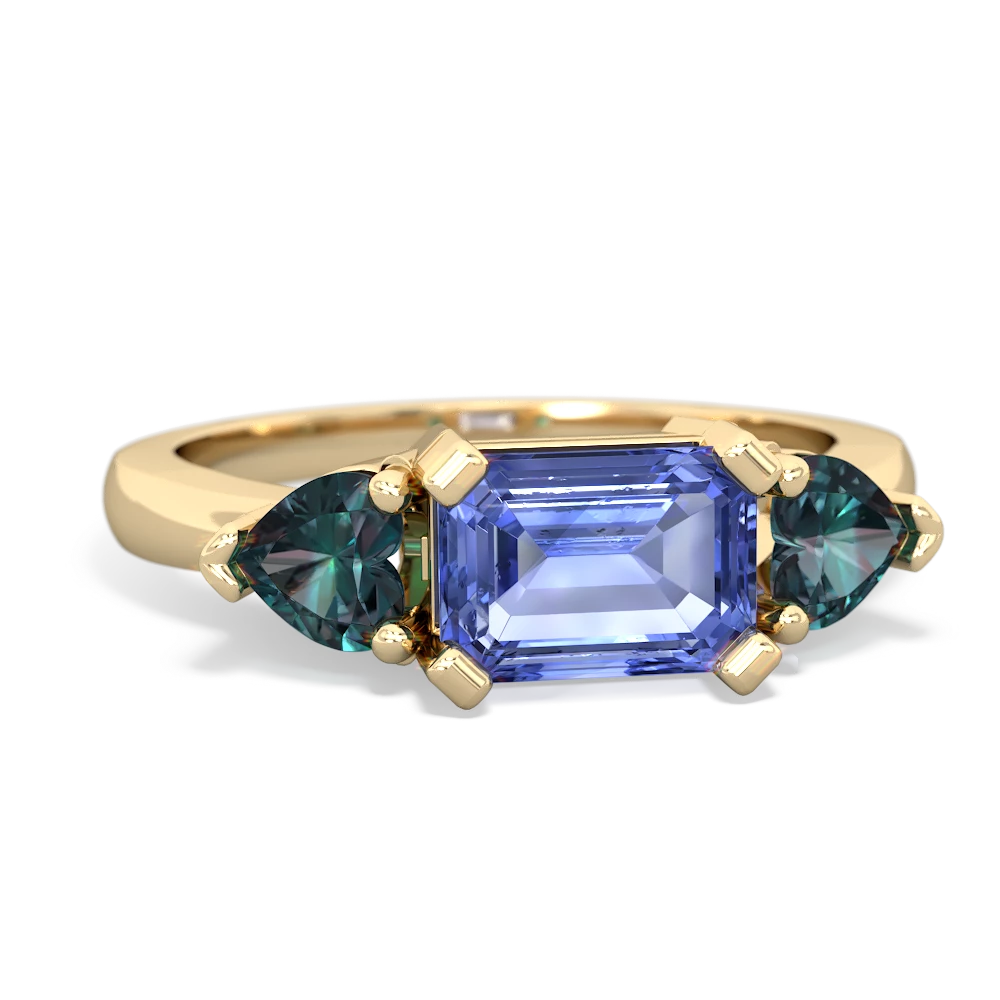 Tanzanite Three Stone 14K Yellow Gold ring R5235