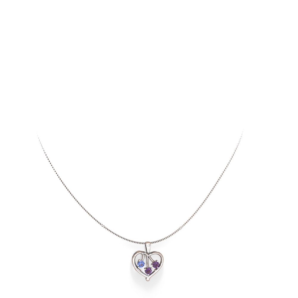 Tanzanite Glowing Heart 14K White Gold pendant P2233