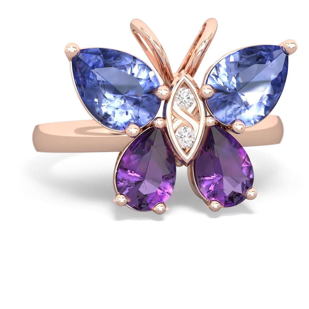 Tanzanite Butterfly 14K Rose Gold ring R2215