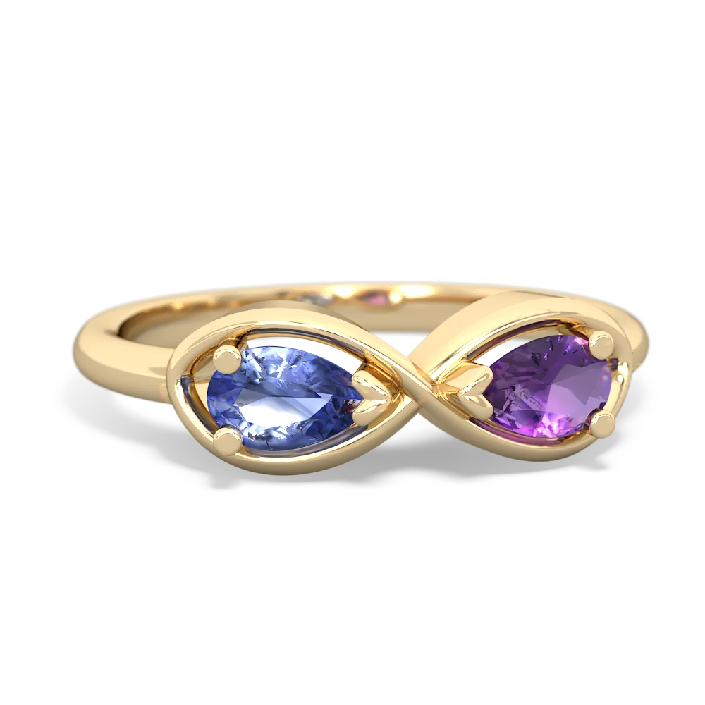 Tanzanite Infinity 14K Yellow Gold ring R5050