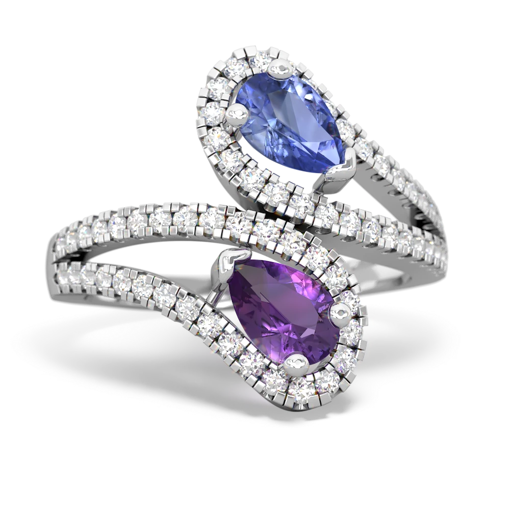 Tanzanite Diamond Dazzler 14K White Gold ring R3000