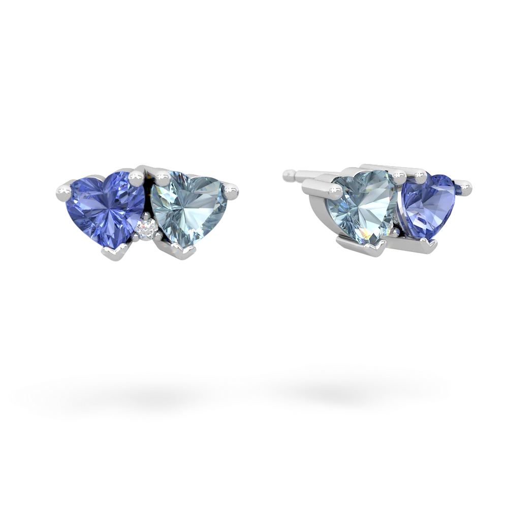 Tanzanite Sweethearts 14K White Gold earrings E5260