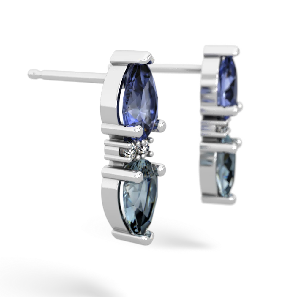 Tanzanite Bowtie Drop 14K White Gold earrings E0865