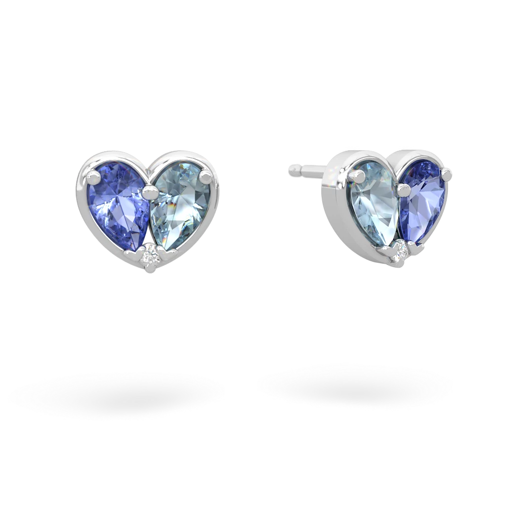 Tanzanite 'Our Heart' 14K White Gold earrings E5072