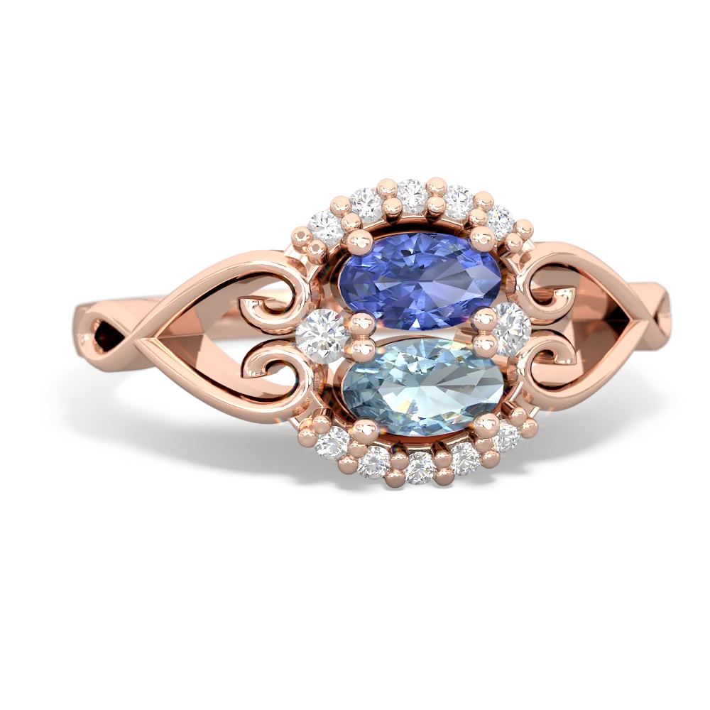 Tanzanite Love Nest 14K Rose Gold ring R5860