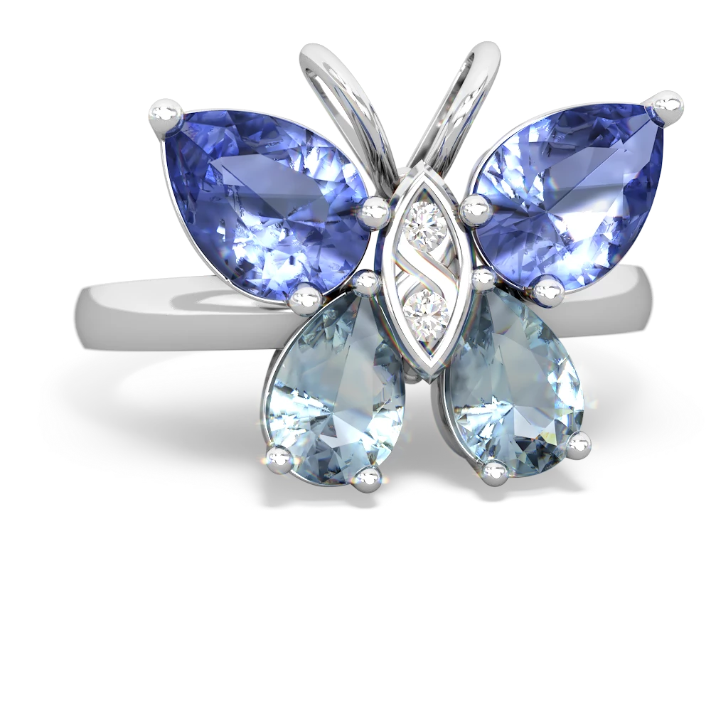 Tanzanite Butterfly 14K White Gold ring R2215