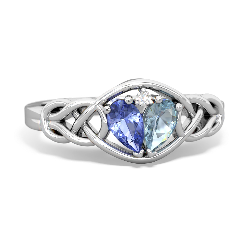 Tanzanite Celtic Love Knot 14K White Gold ring R5420