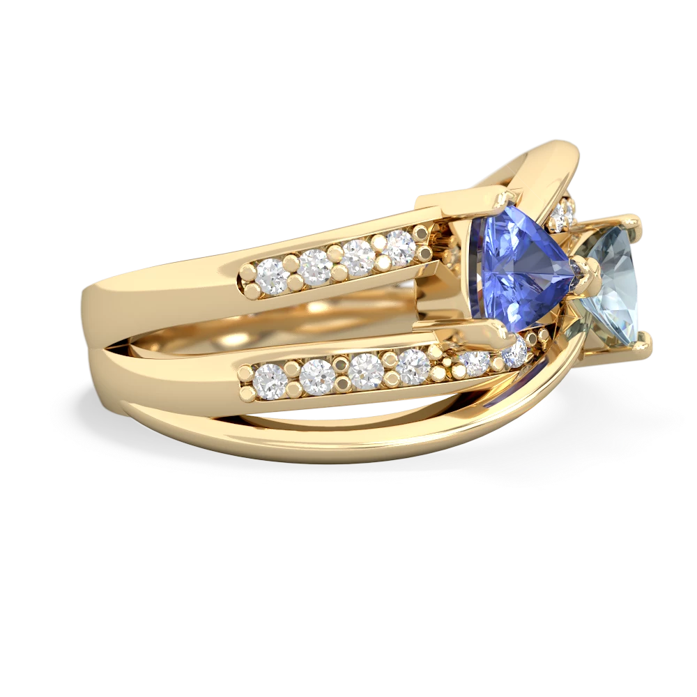 Tanzanite Bowtie 14K Yellow Gold ring R2360