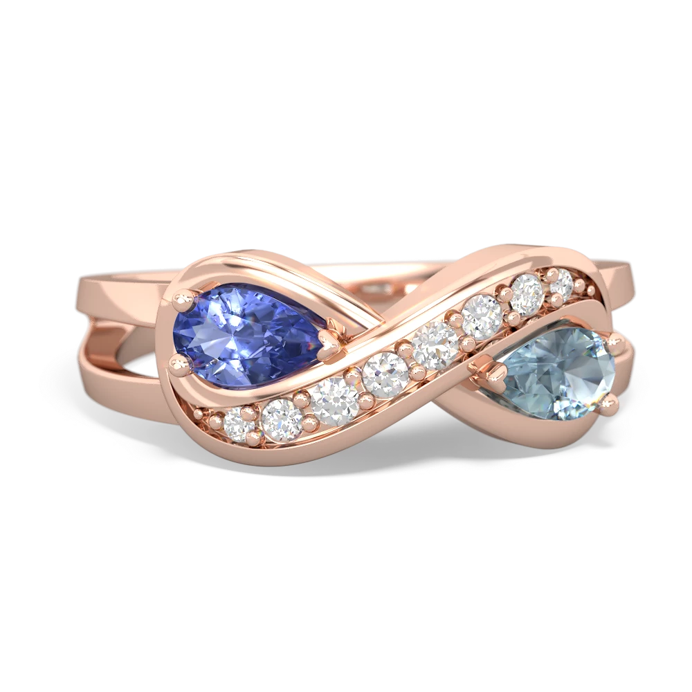 Tanzanite Diamond Infinity 14K Rose Gold ring R5390