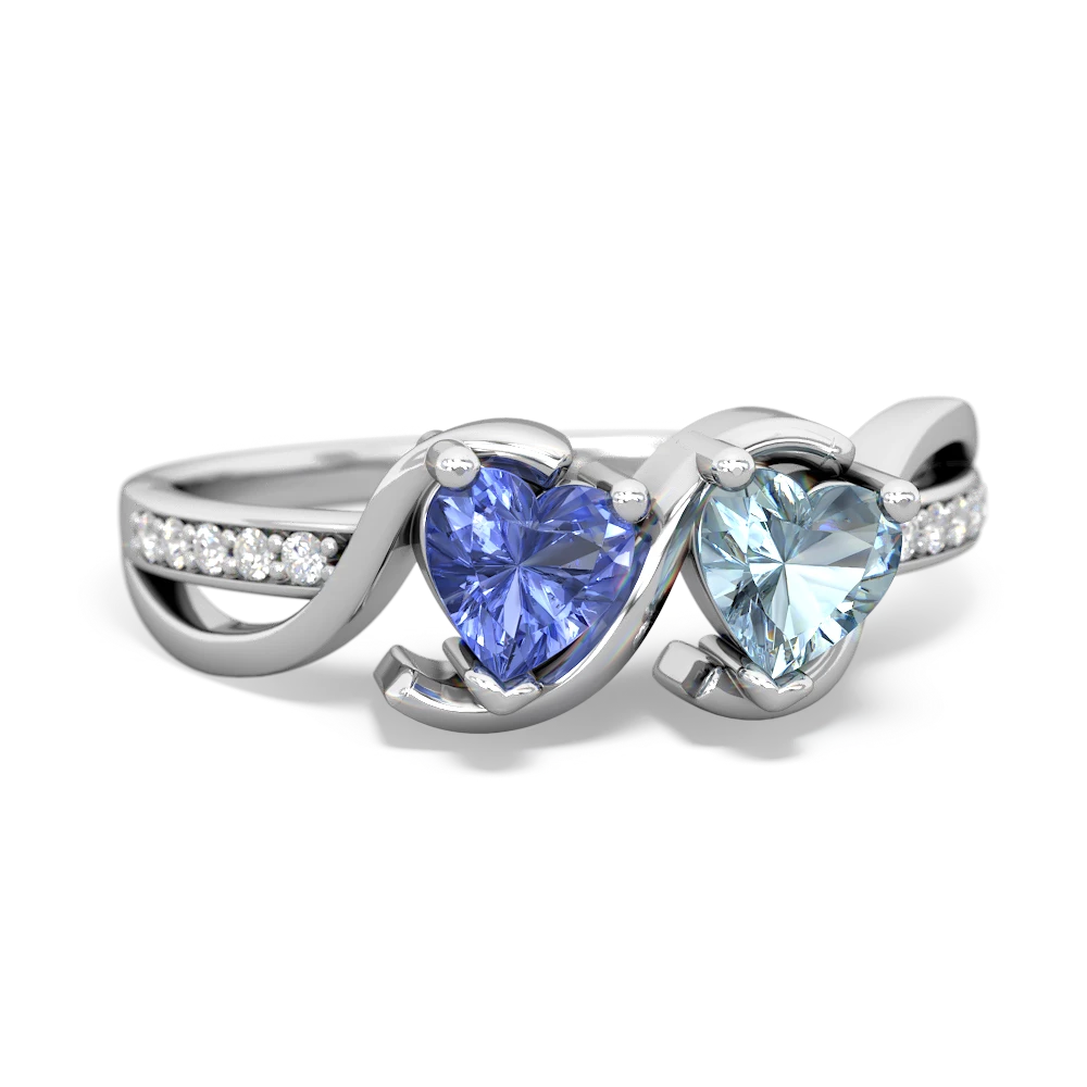 Tanzanite Side By Side 14K White Gold ring R3090