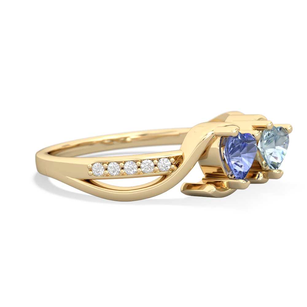 Tanzanite Side By Side 14K Yellow Gold ring R3090