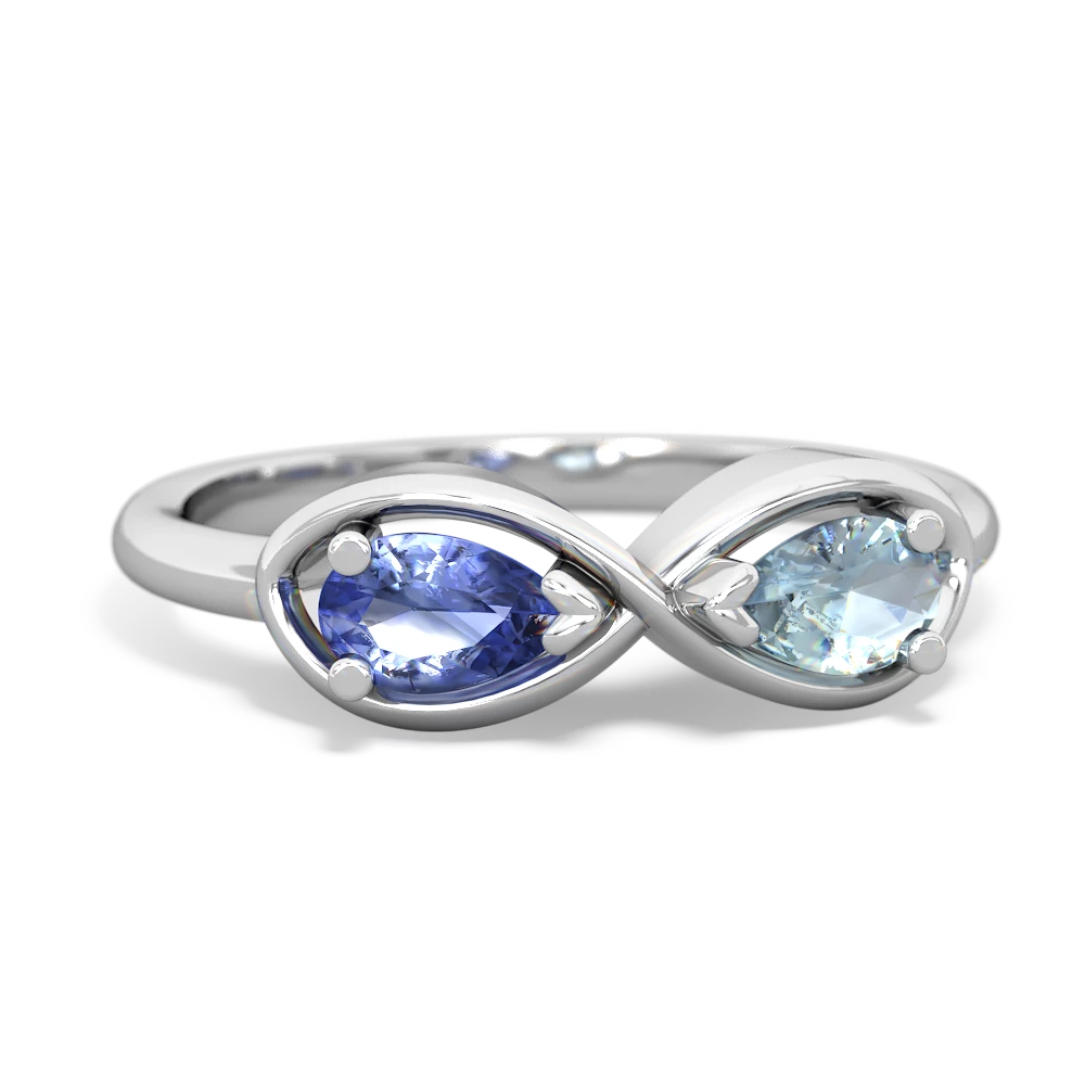 Tanzanite Infinity 14K White Gold ring R5050