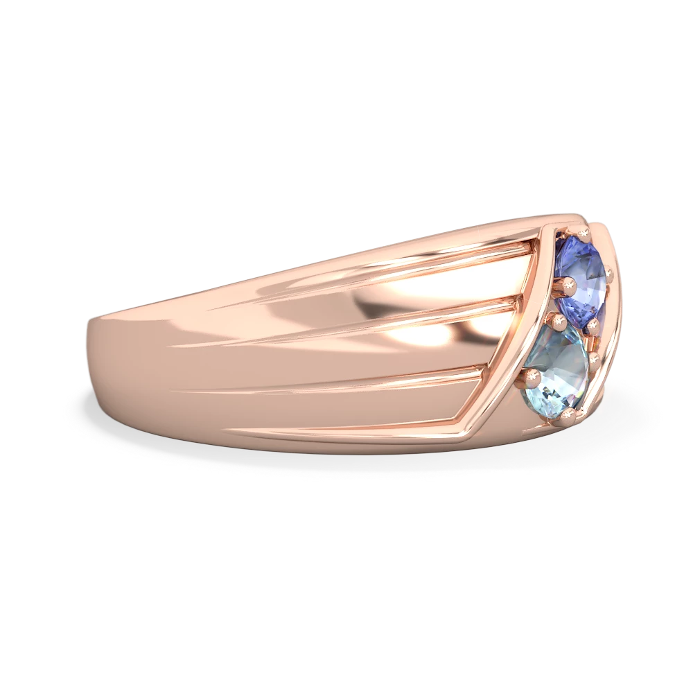 Tanzanite Men's Streamline 14K Rose Gold ring R0460