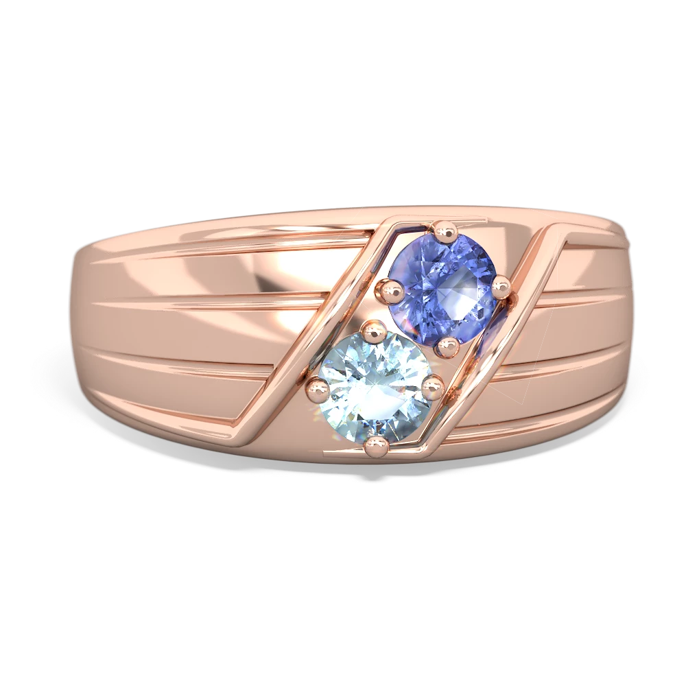 Tanzanite Men's Streamline 14K Rose Gold ring R0460