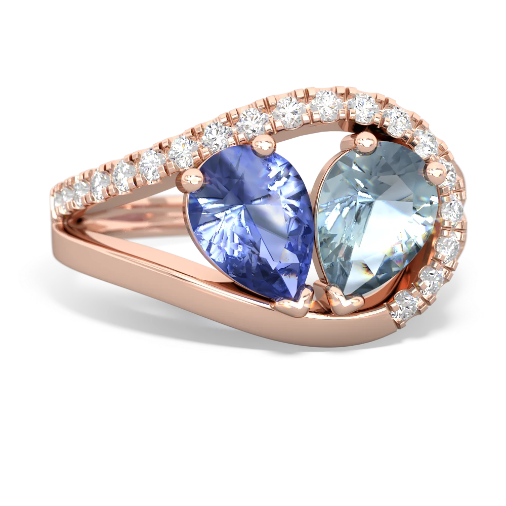 Tanzanite Nestled Heart Keepsake 14K Rose Gold ring R5650