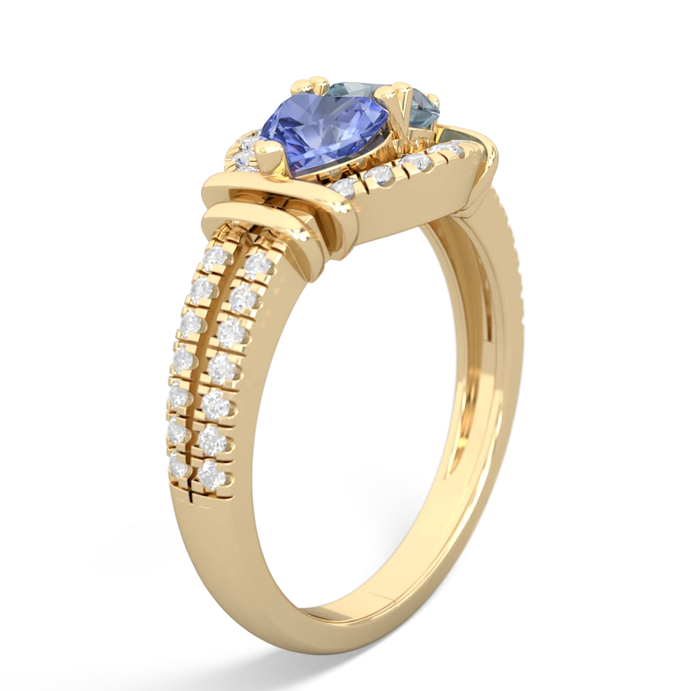 Tanzanite Art-Deco Keepsake 14K Yellow Gold ring R5630