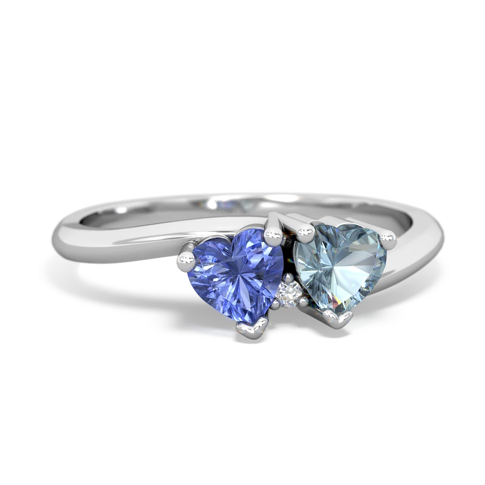 Tanzanite Sweethearts 14K White Gold ring R5260