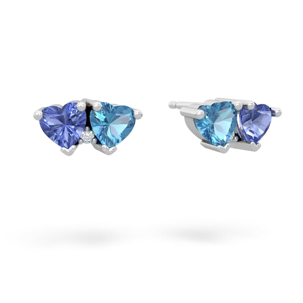 Tanzanite Sweethearts 14K White Gold earrings E5260