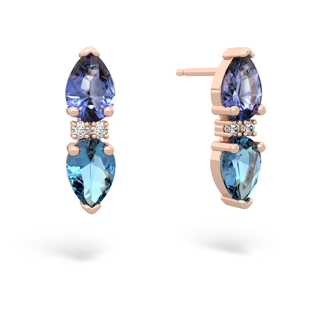 Tanzanite Bowtie Drop 14K Rose Gold earrings E0865