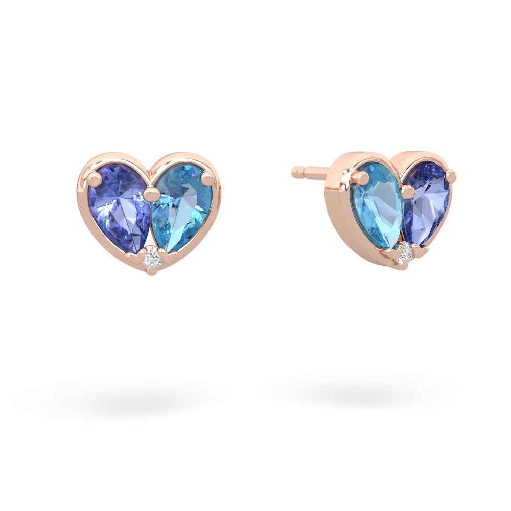 Tanzanite 'Our Heart' 14K Rose Gold earrings E5072