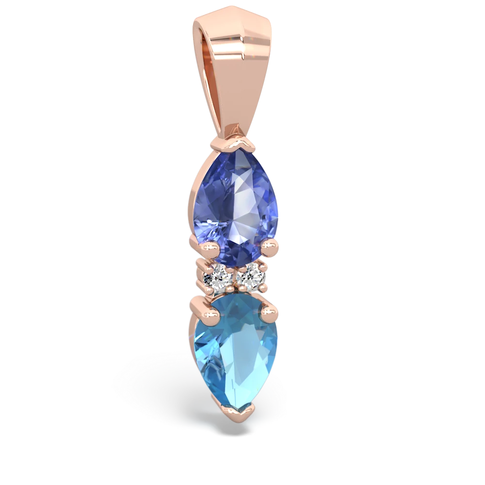 Tanzanite Bowtie Drop 14K Rose Gold pendant P0865