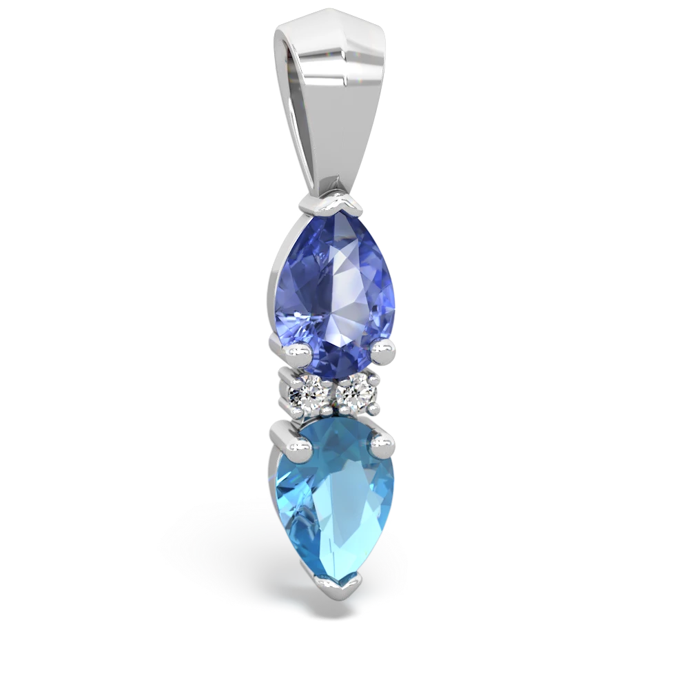 Tanzanite Bowtie Drop 14K White Gold pendant P0865