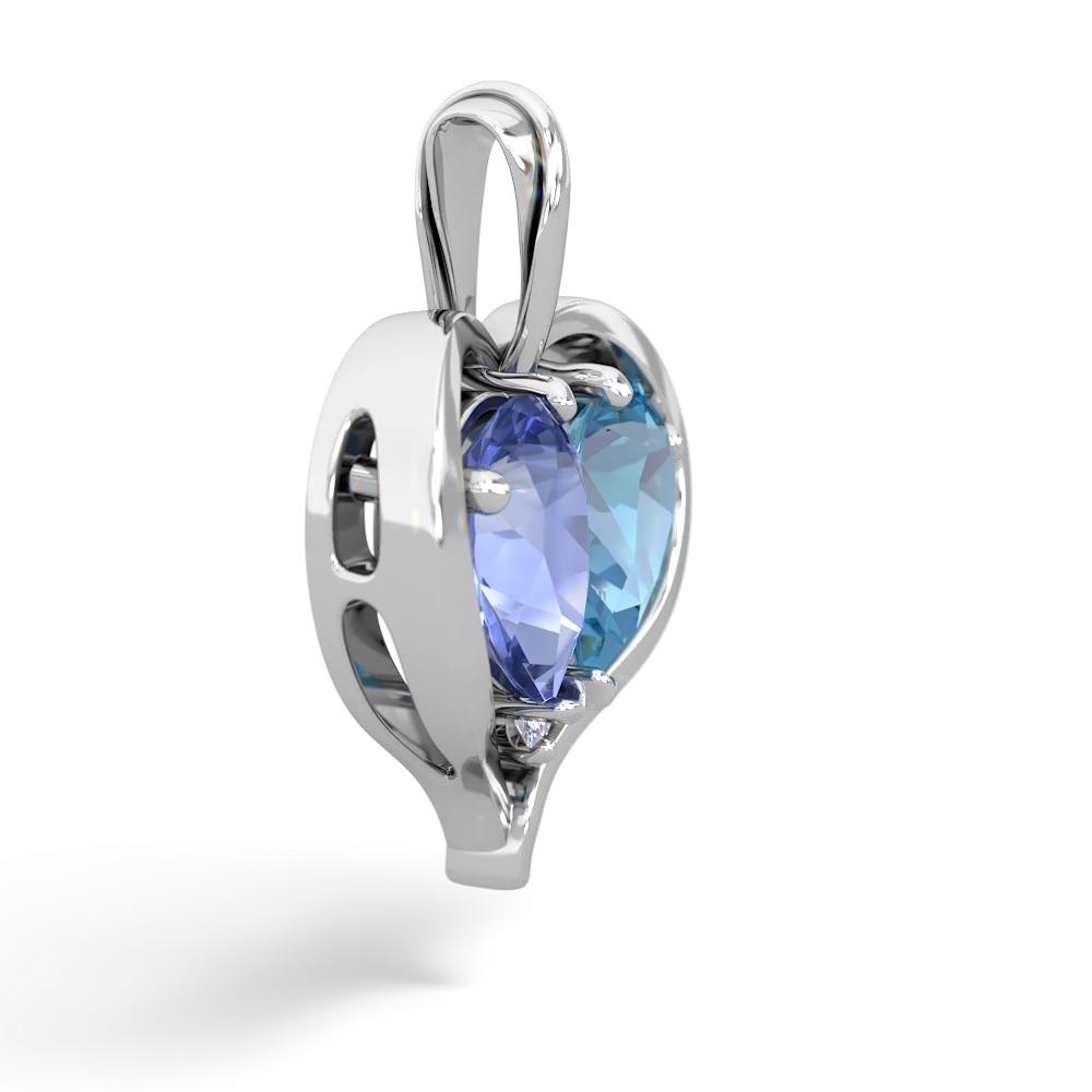 Tanzanite Two Become One 14K White Gold pendant P5330