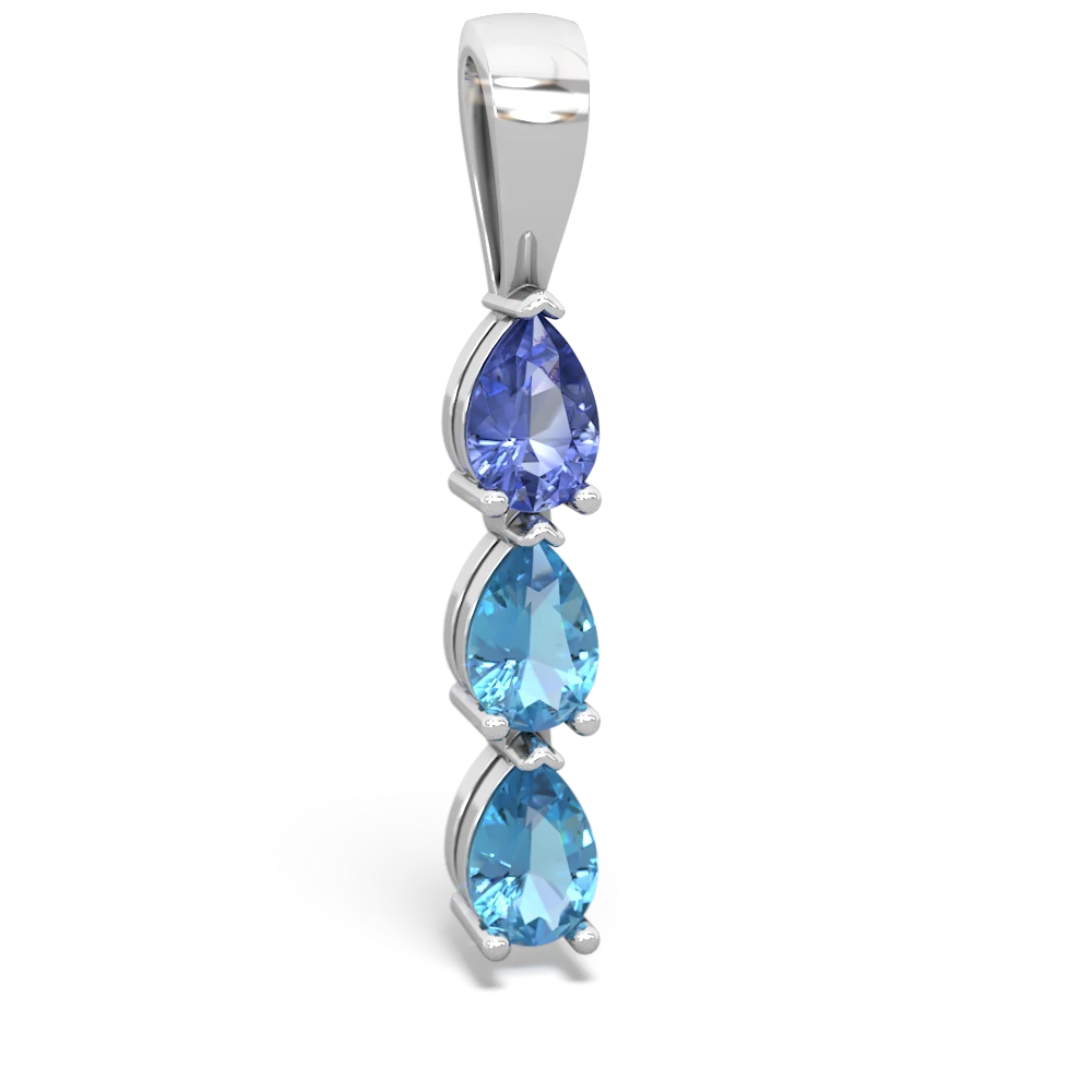 Tanzanite Dew Drops 14K White Gold pendant P2251