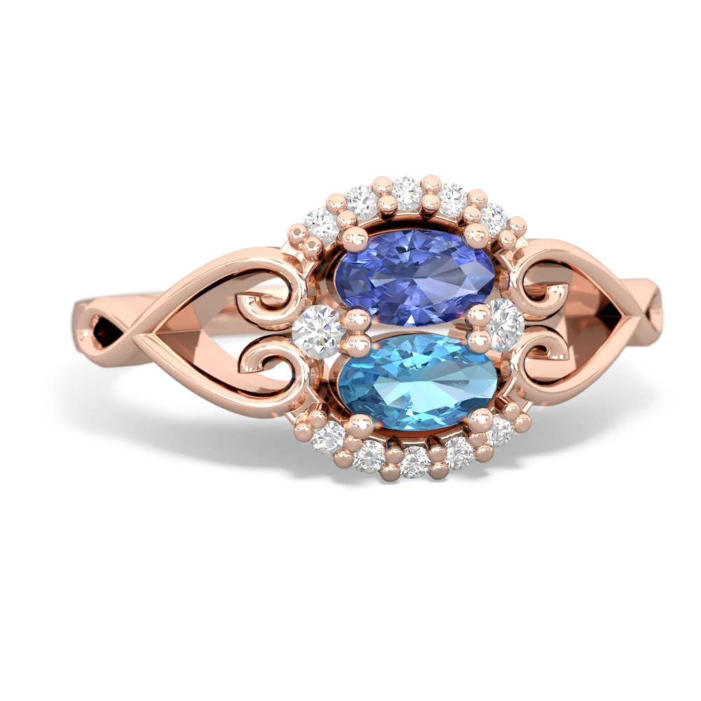 Tanzanite Love Nest 14K Rose Gold ring R5860