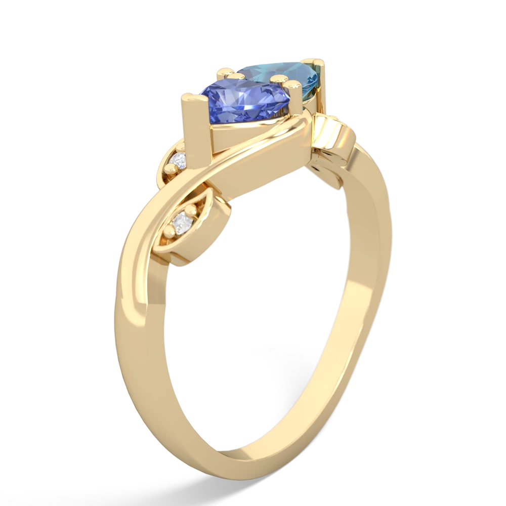 Tanzanite Floral Elegance 14K Yellow Gold ring R5790