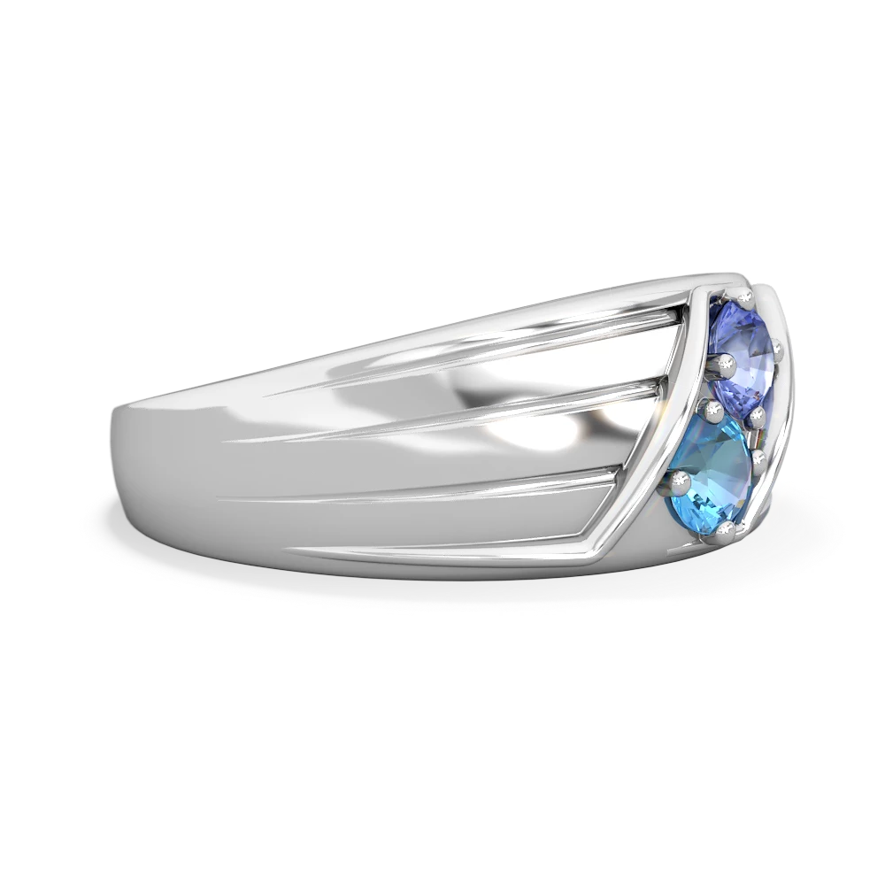 Tanzanite Men's Streamline 14K White Gold ring R0460