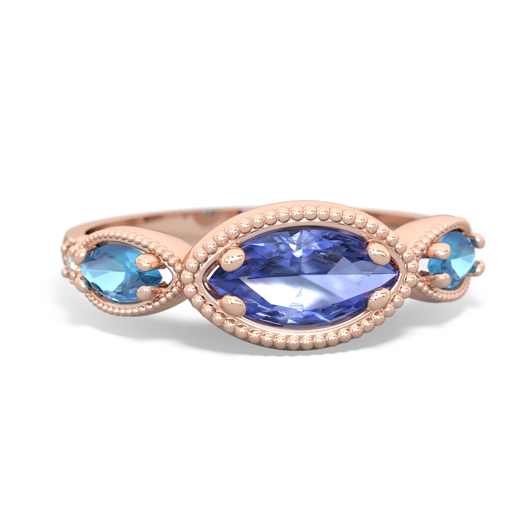 Tanzanite Milgrain Marquise 14K Rose Gold ring R5700