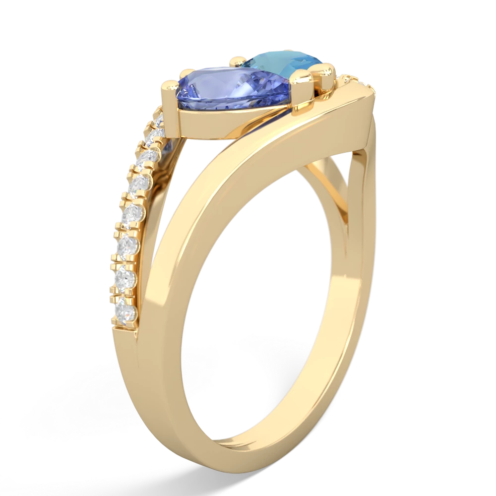 Tanzanite Nestled Heart Keepsake 14K Yellow Gold ring R5650