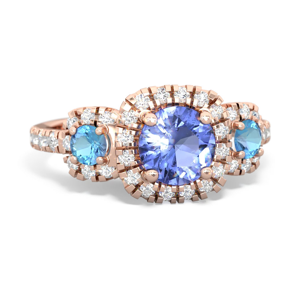 Tanzanite Regal Halo 14K Rose Gold ring R5350