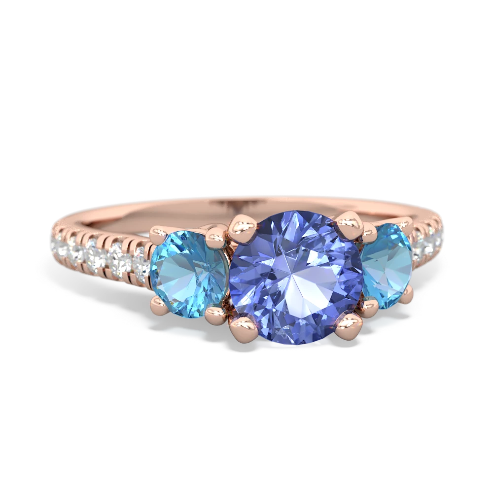 Tanzanite Pave Trellis 14K Rose Gold ring R5500