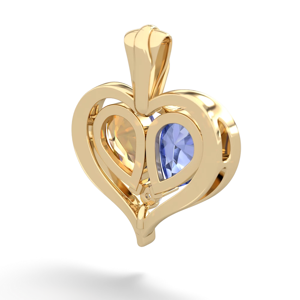 Tanzanite Two Become One 14K Yellow Gold pendant P5330