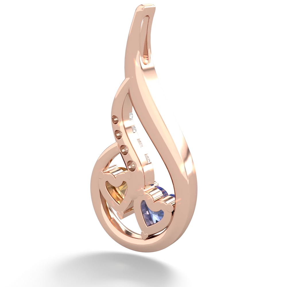 Tanzanite Keepsake Curves 14K Rose Gold pendant P5450