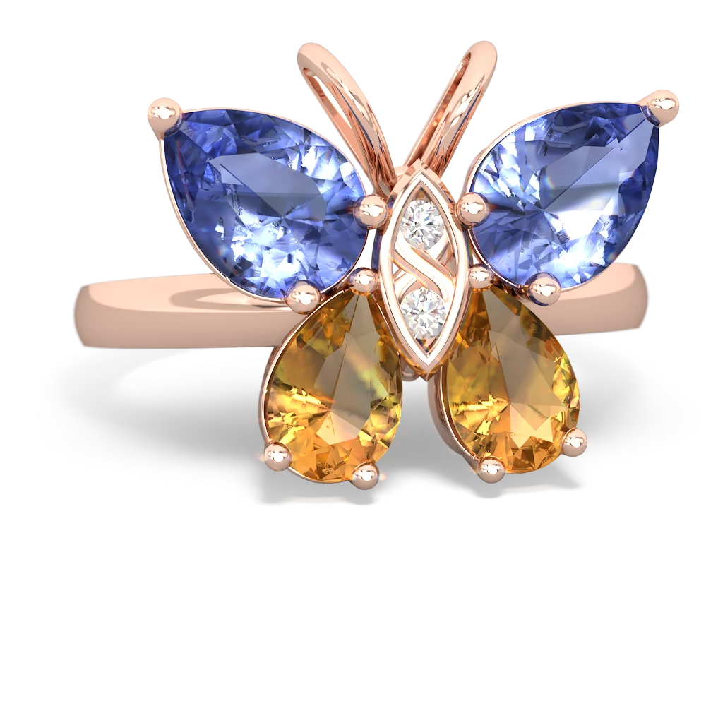 Tanzanite Butterfly 14K Rose Gold ring R2215