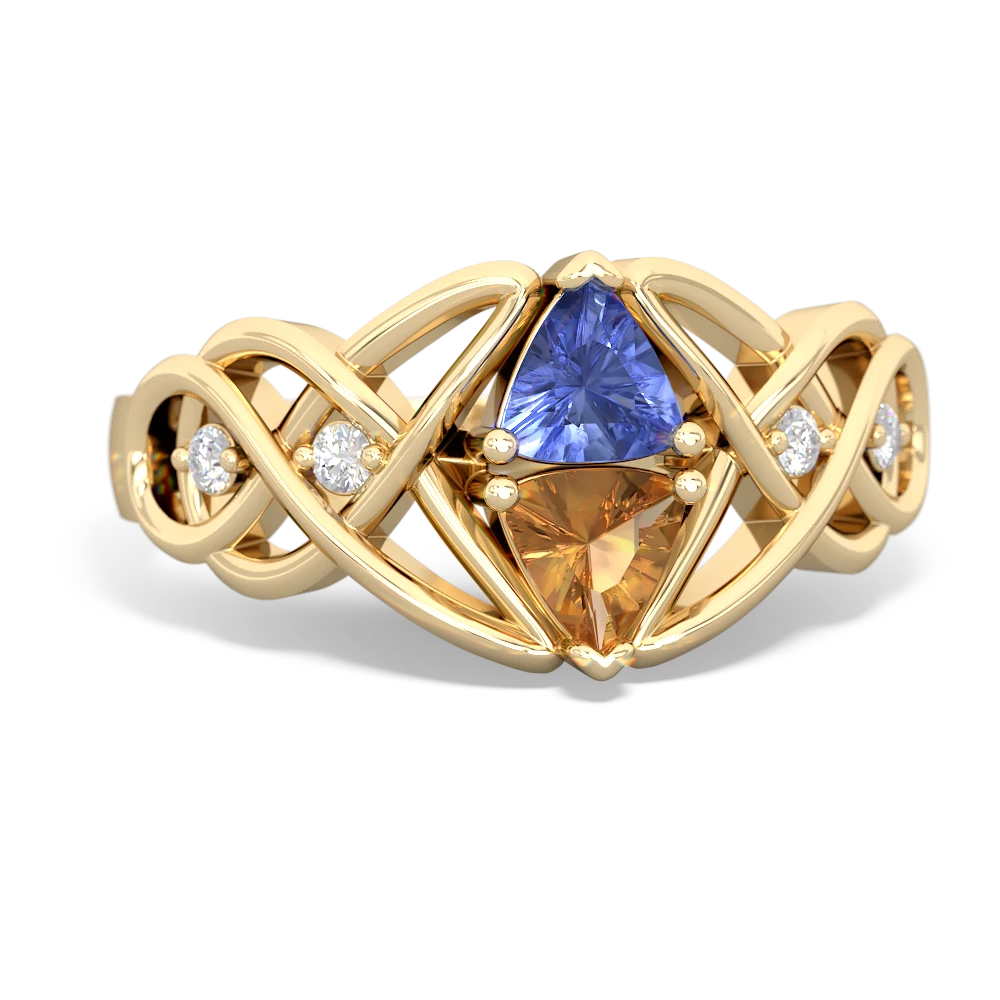 Tanzanite Keepsake Celtic Knot 14K Yellow Gold ring R5300