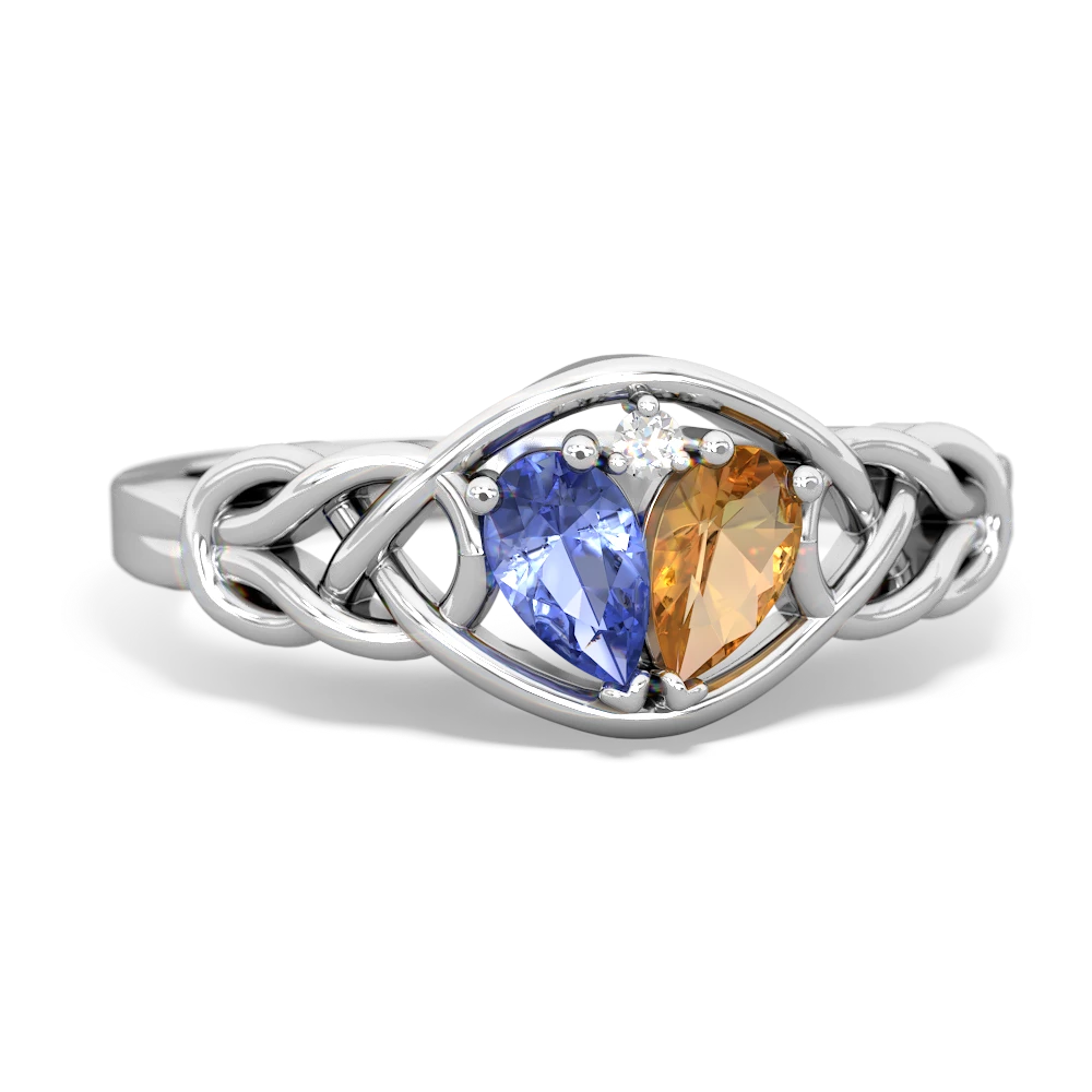 Tanzanite Celtic Love Knot 14K White Gold ring R5420