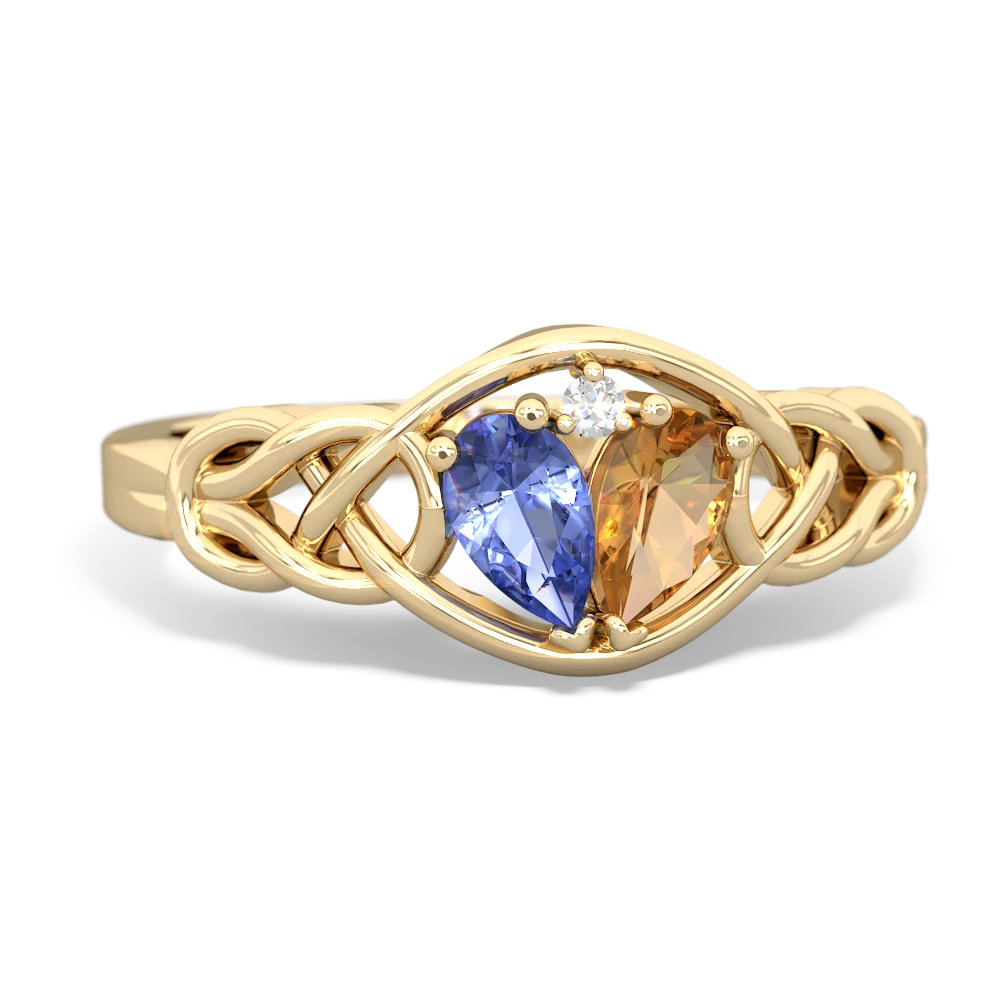 Tanzanite Celtic Love Knot 14K Yellow Gold ring R5420