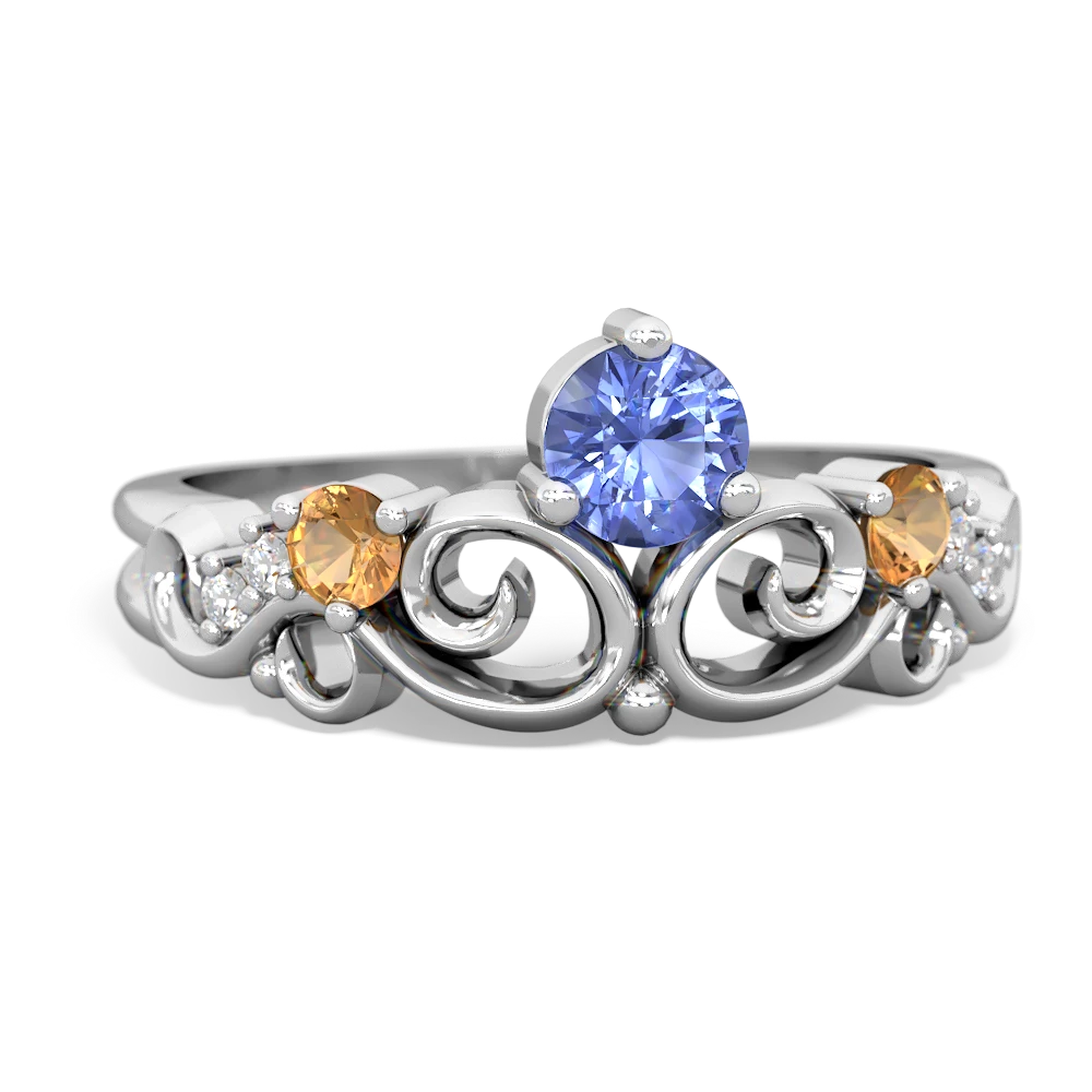 Tanzanite Crown Keepsake 14K White Gold ring R5740