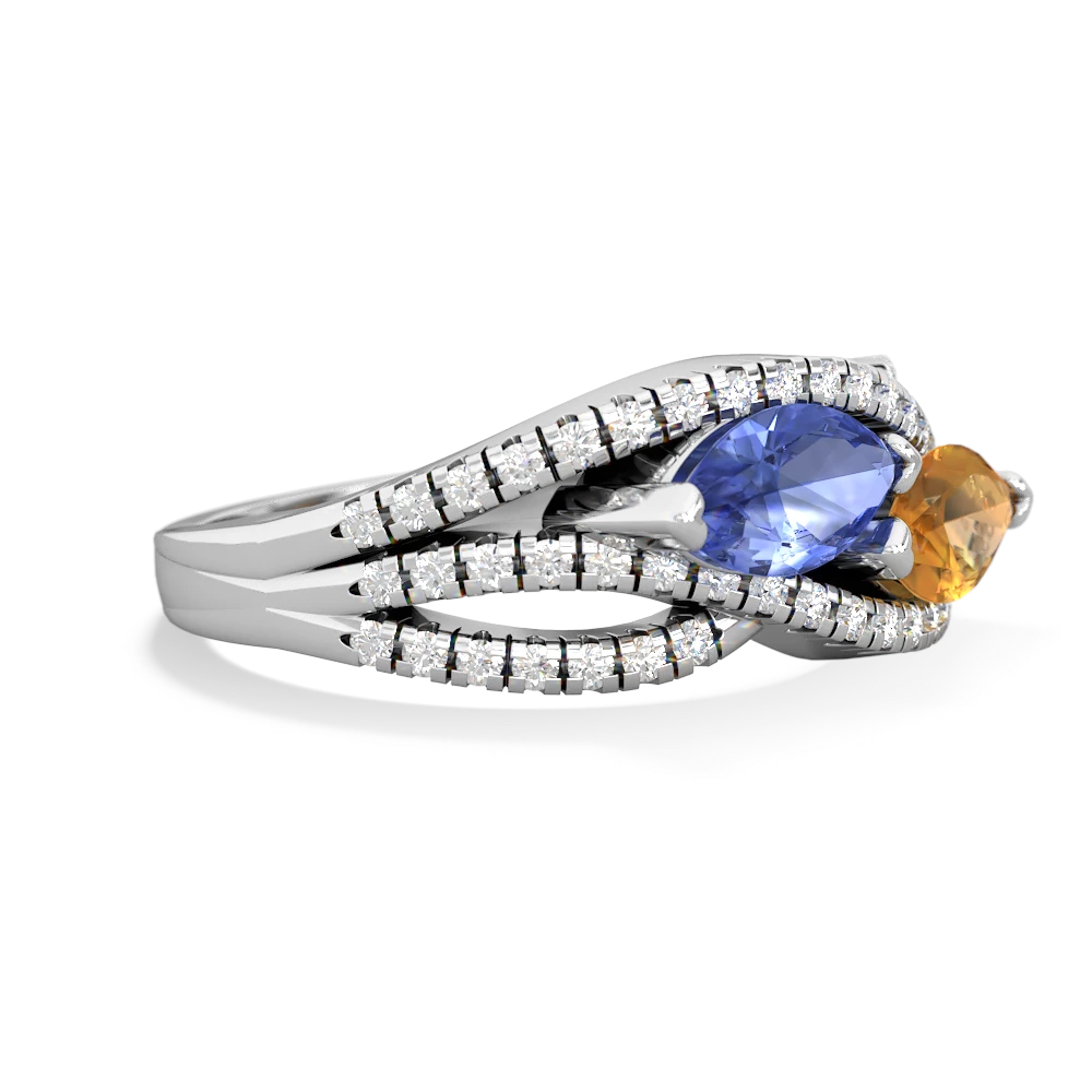 Tanzanite Diamond Rivers 14K White Gold ring R3070