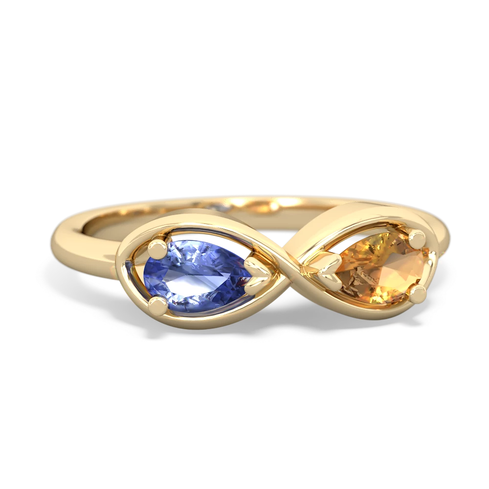 Tanzanite Infinity 14K Yellow Gold ring R5050