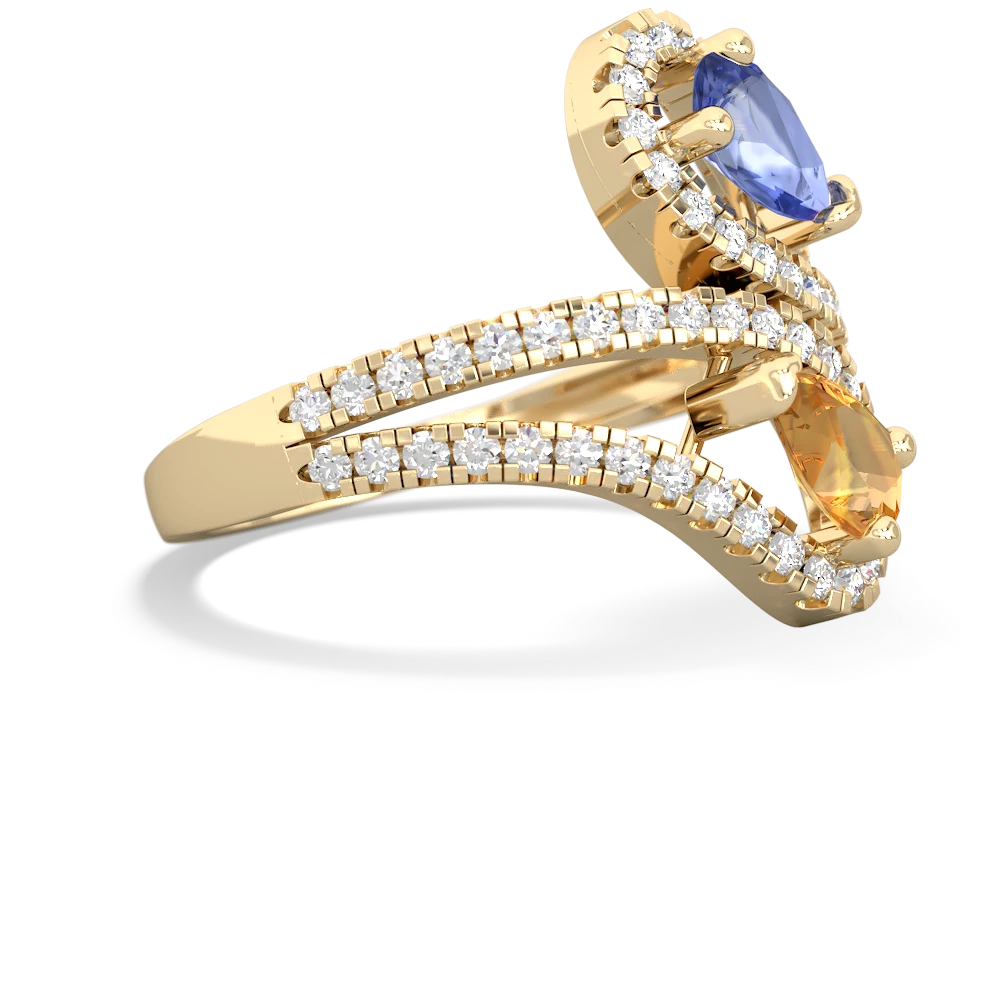 Tanzanite Diamond Dazzler 14K Yellow Gold ring R3000