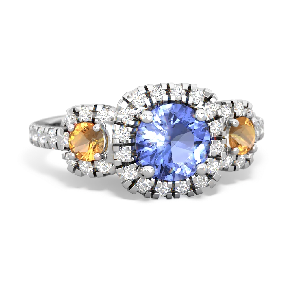 Tanzanite Regal Halo 14K White Gold ring R5350